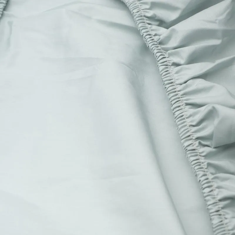 200 Thread Count 100% Cotton Percale Fitted Sheet - Duck Egg