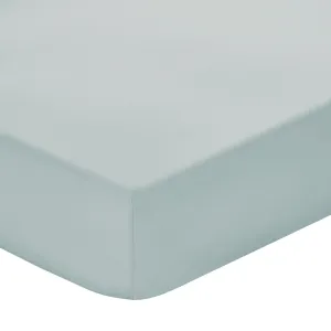 200 Thread Count 100% Cotton Percale Fitted Sheet - Duck Egg
