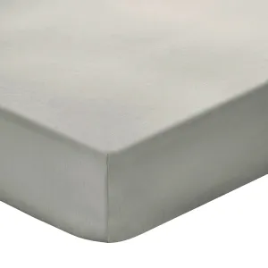 200 Thread Count 100% Cotton Percale Fitted Sheet - Light Grey