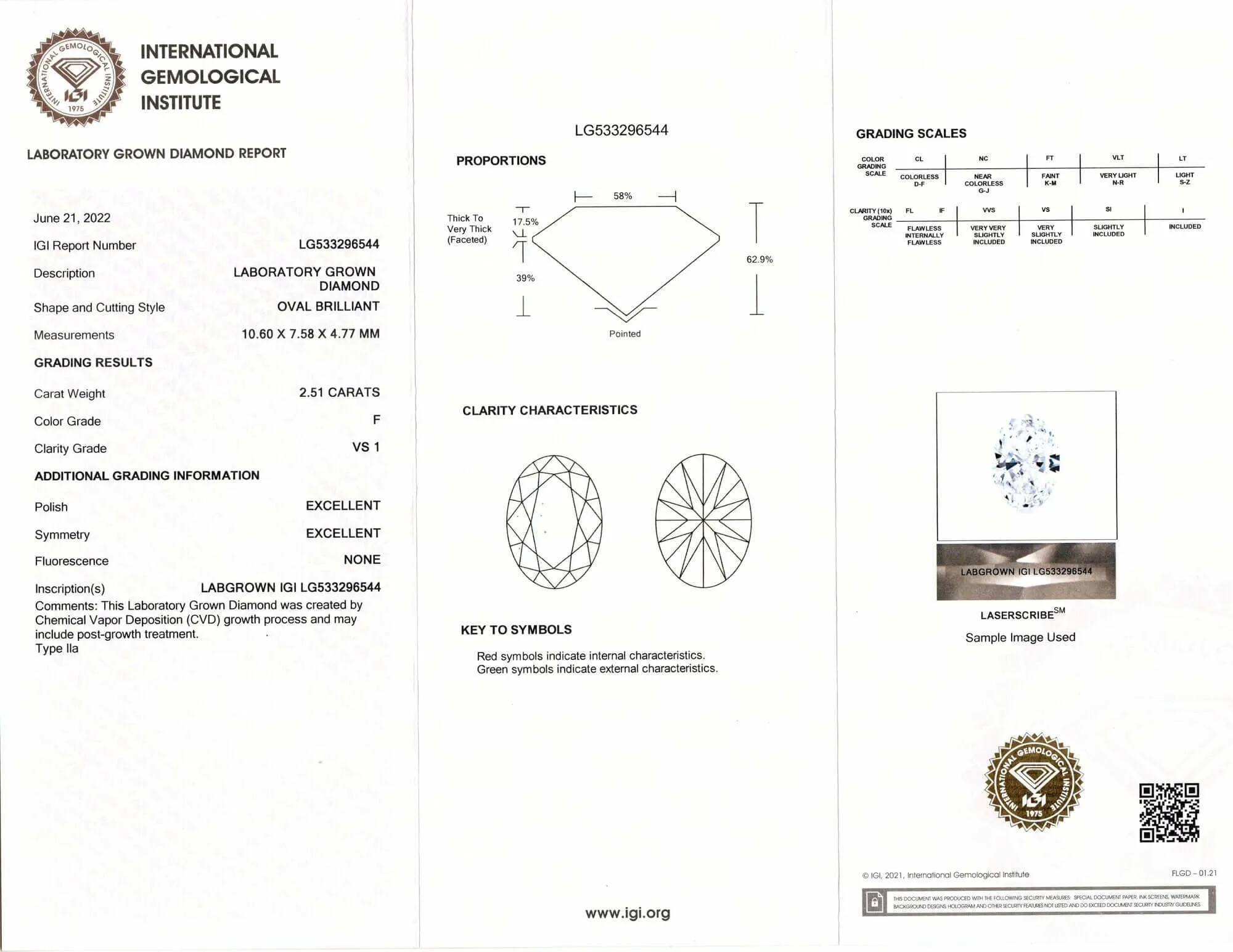 2.5 CARAT LAB CREATED DIAMOND CERTIFIED F VS1 OVAL CUT LOOSE COLORLESS GROWN