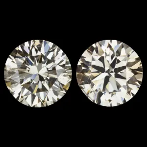 2.67ct EXCELLENT CUT DIAMOND STUD EARRINGS LIGHT CHAMPAGNE SI NATURAL 2.5 CARAT