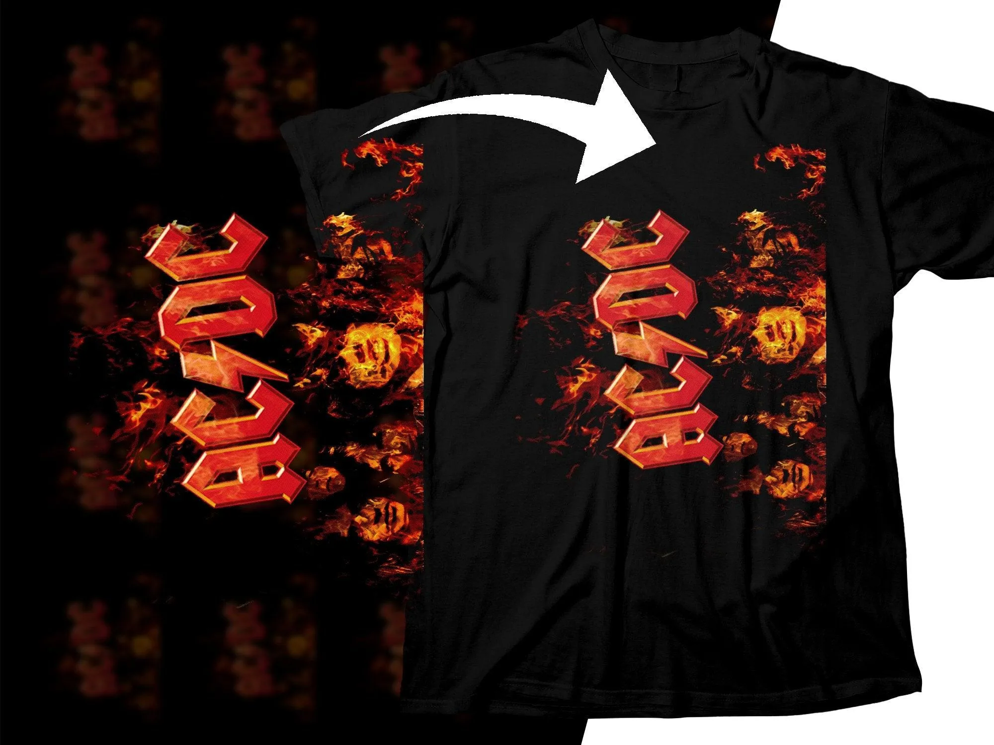 AC/DC Bold Rock With Intense Fiery Vibes Png Halftone Digital Download
