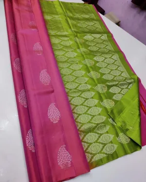 Alluring Pink Soft Silk Saree With Prodigal Blouse Piece