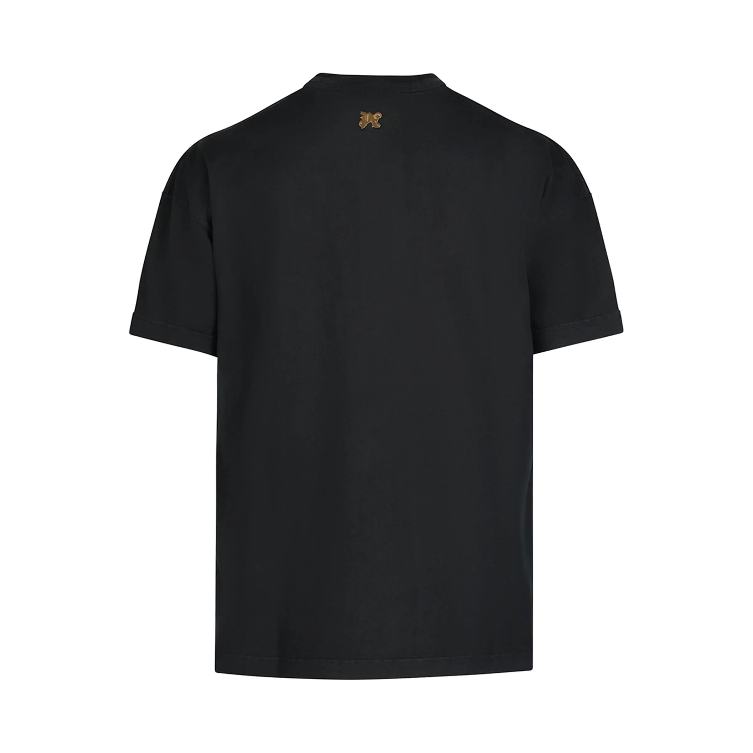 Burning Monogram T-Shirt in Black/Gold