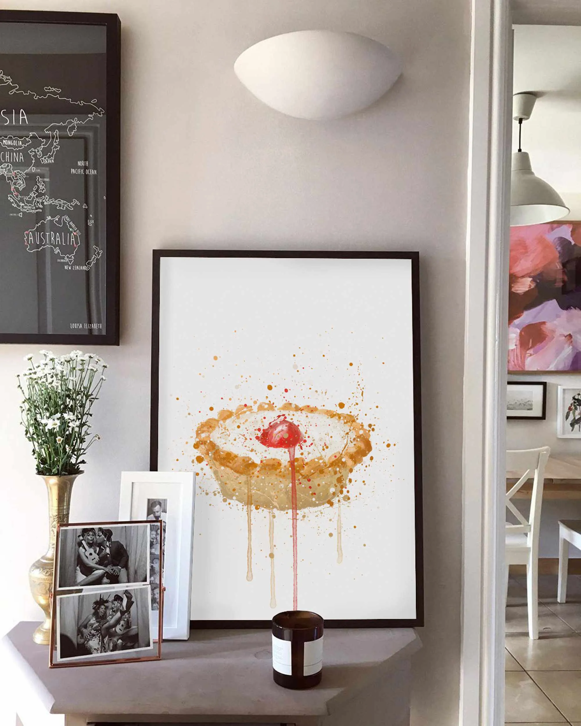 Cake Wall Art Print 'Cherry Bakewell'
