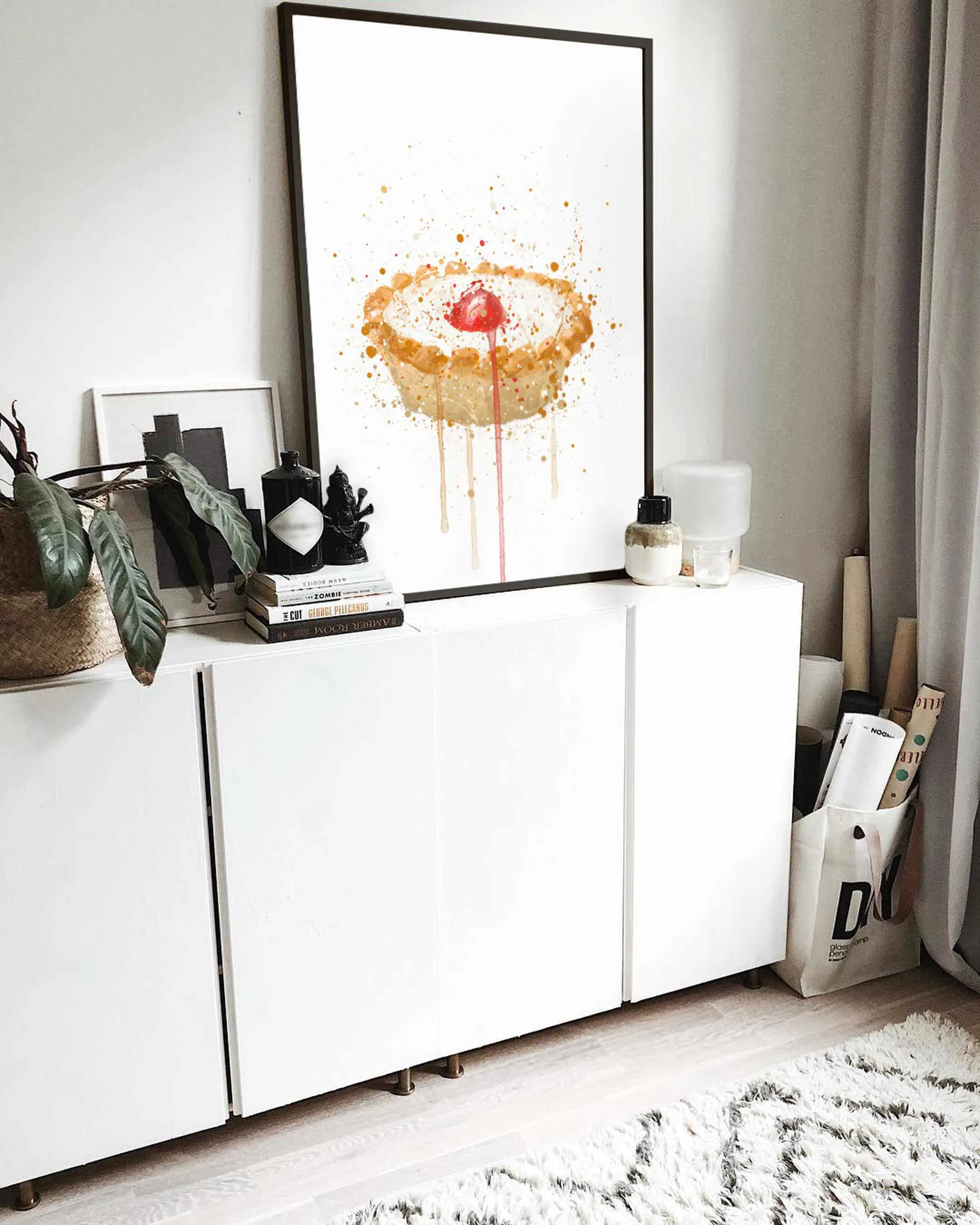 Cake Wall Art Print 'Cherry Bakewell'