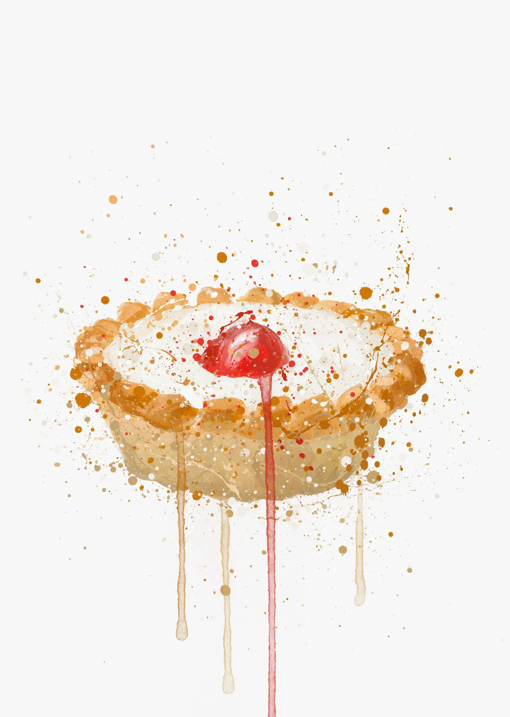Cake Wall Art Print 'Cherry Bakewell'