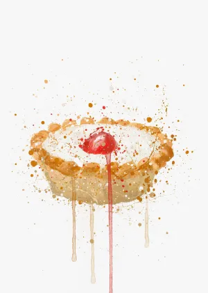 Cake Wall Art Print 'Cherry Bakewell'