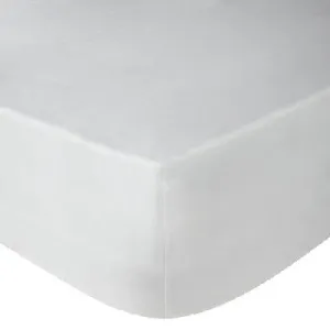 Cotton Club 400 Thread Count Sateen Fitted Sheet with 2 Pillowcases - White