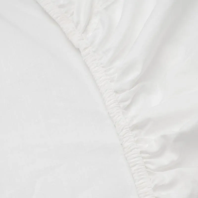 Cotton Club 400 Thread Count Sateen Fitted Sheet with 2 Pillowcases - White
