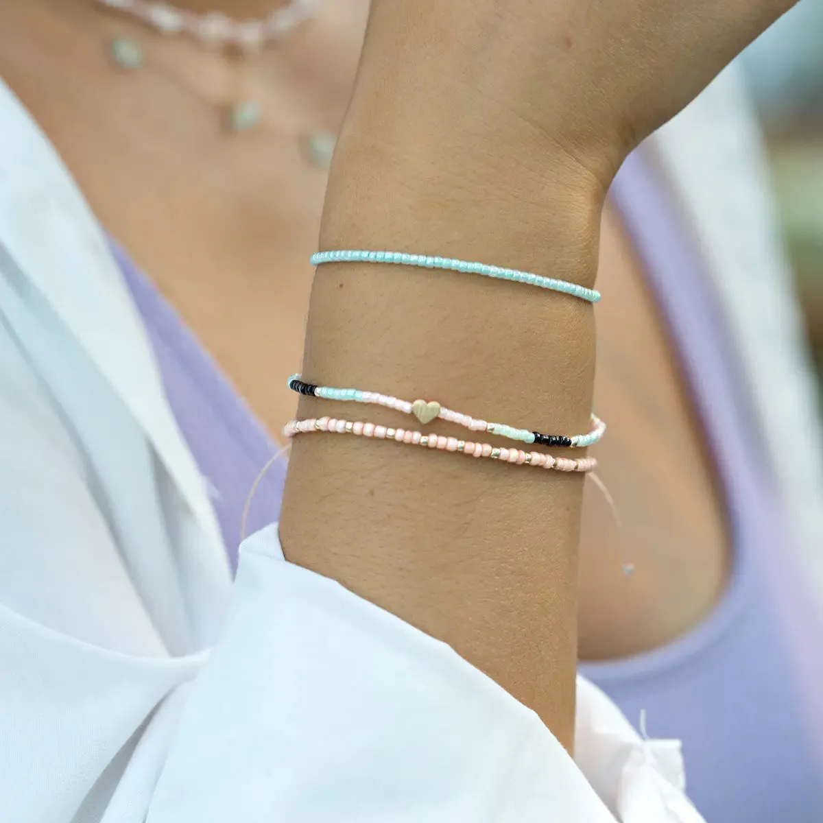 Delicate Bead Bracelet - Blue