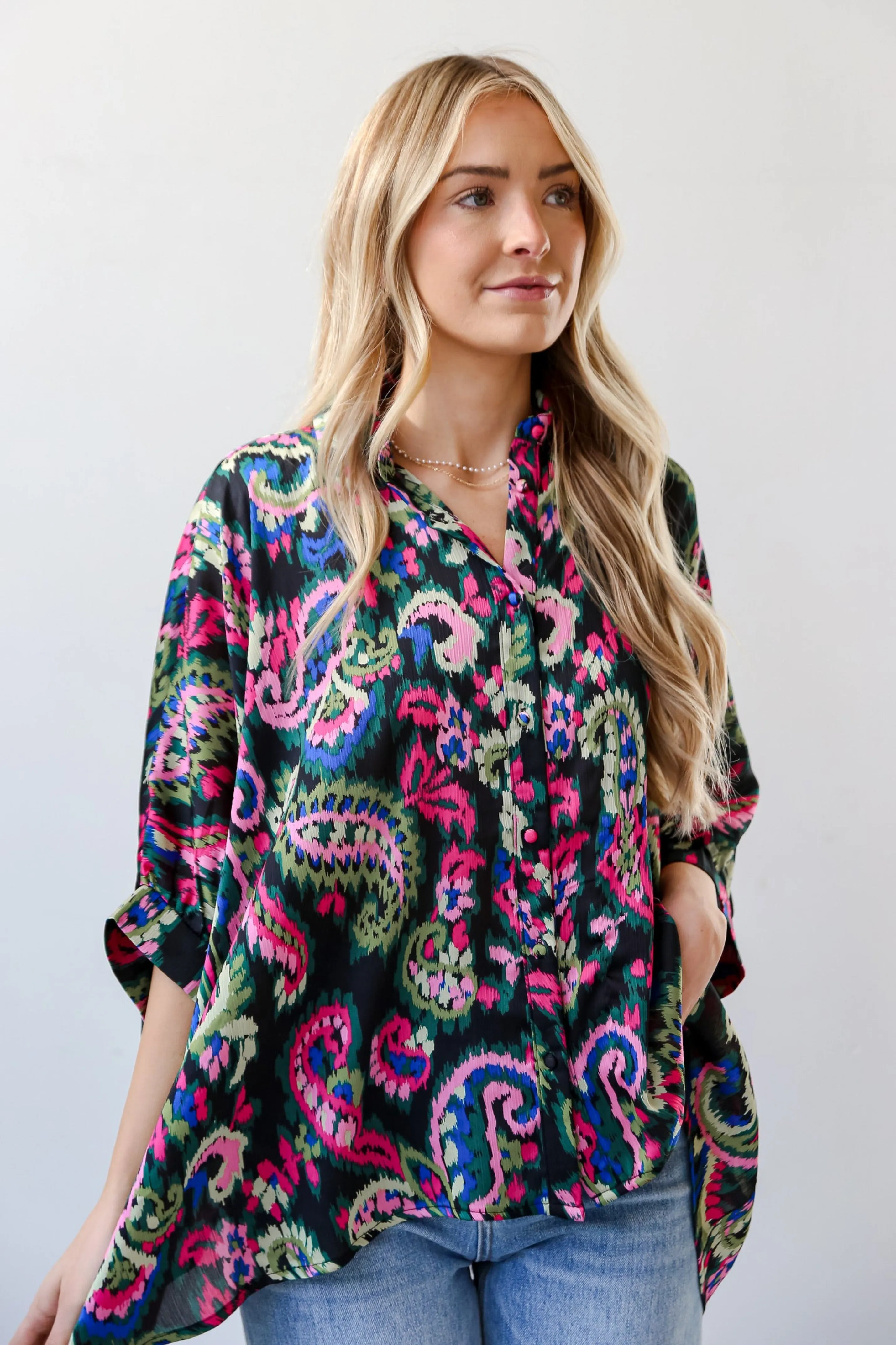 FINAL SALE - Artistically Chic Black Oversized Blouse