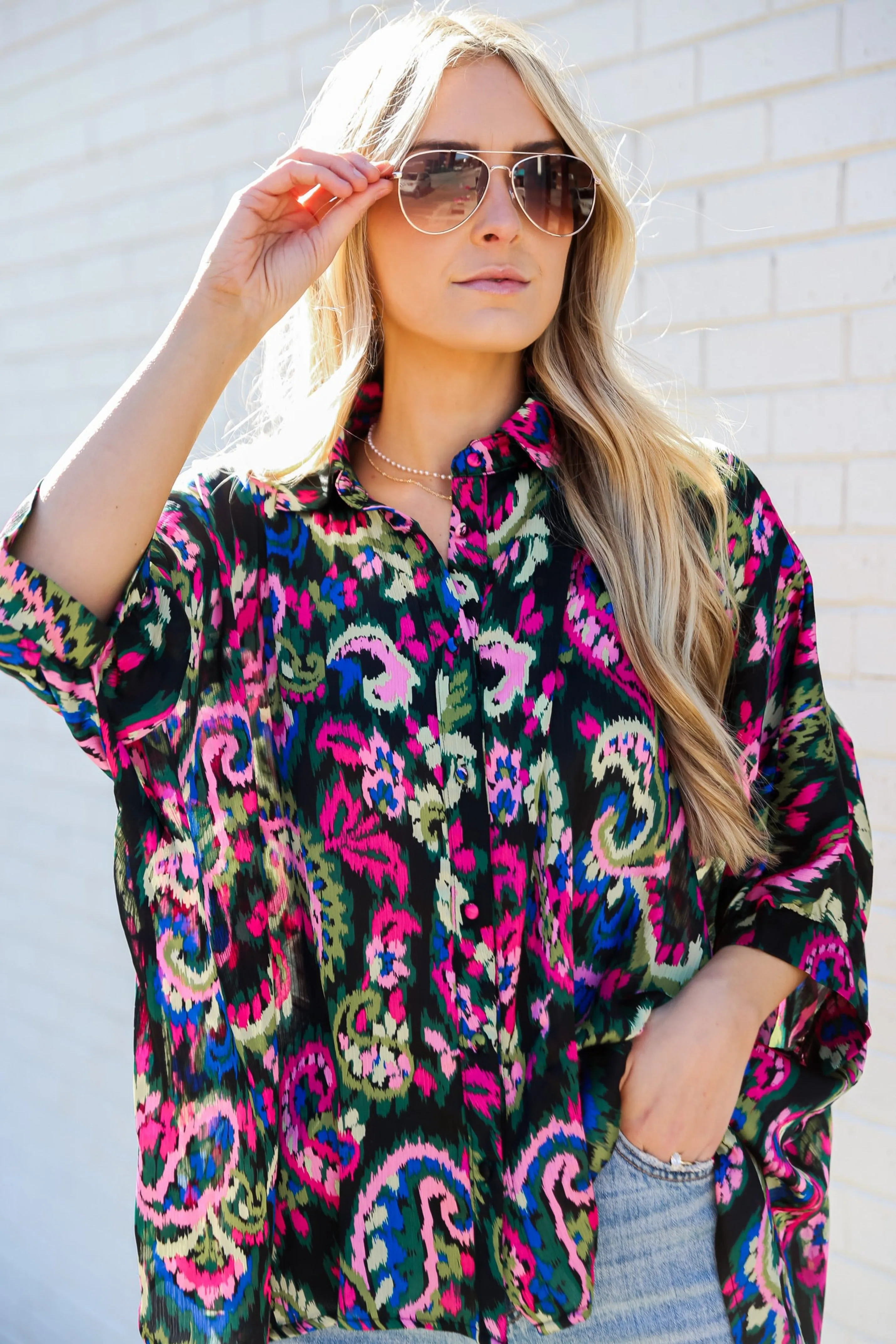 FINAL SALE - Artistically Chic Black Oversized Blouse