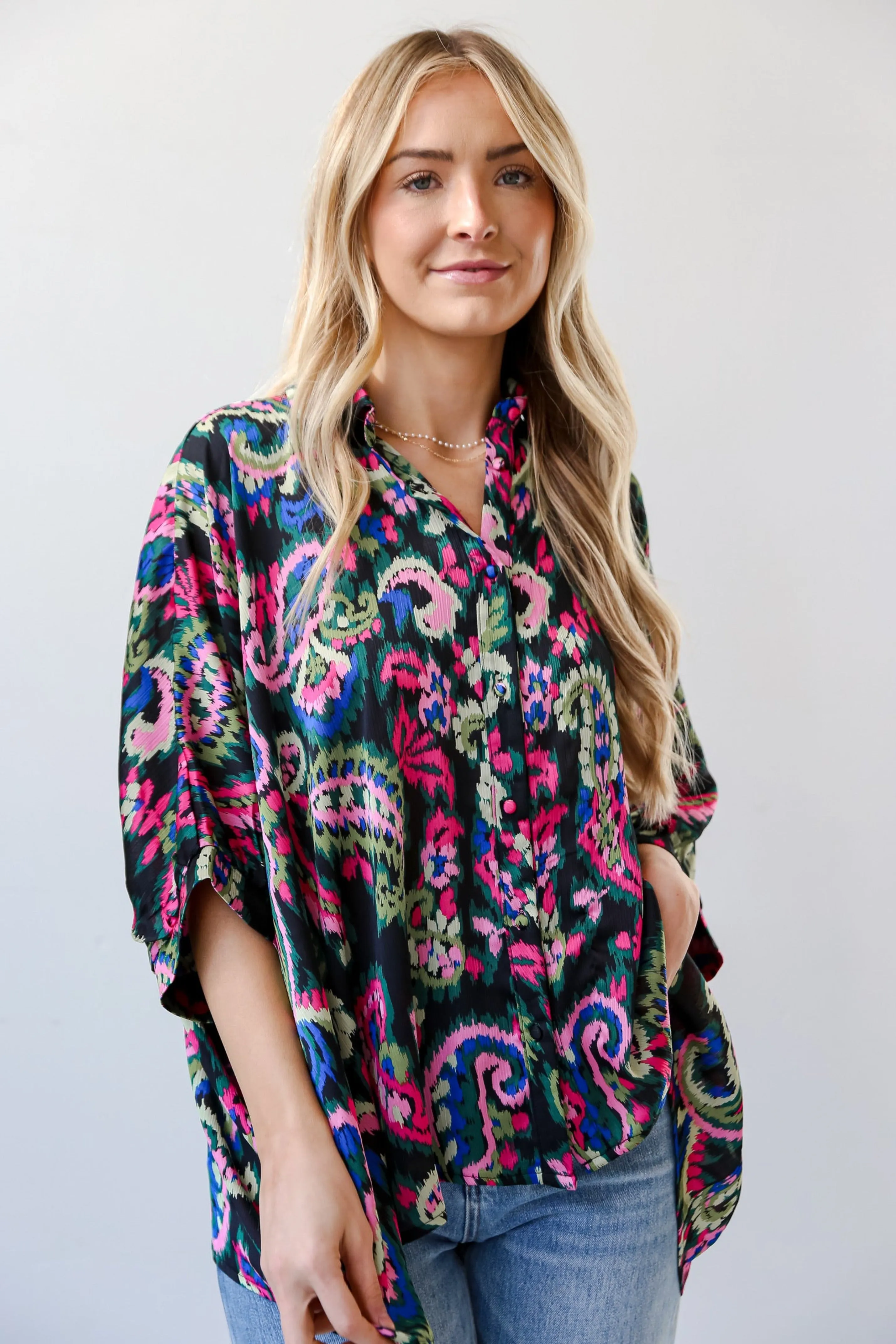 FINAL SALE - Artistically Chic Black Oversized Blouse