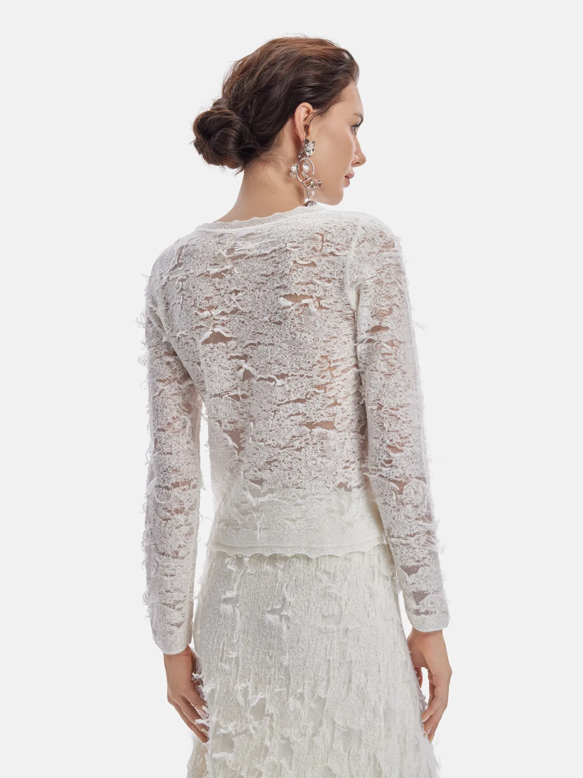 French 3D Embossed Jacquard Knit Top