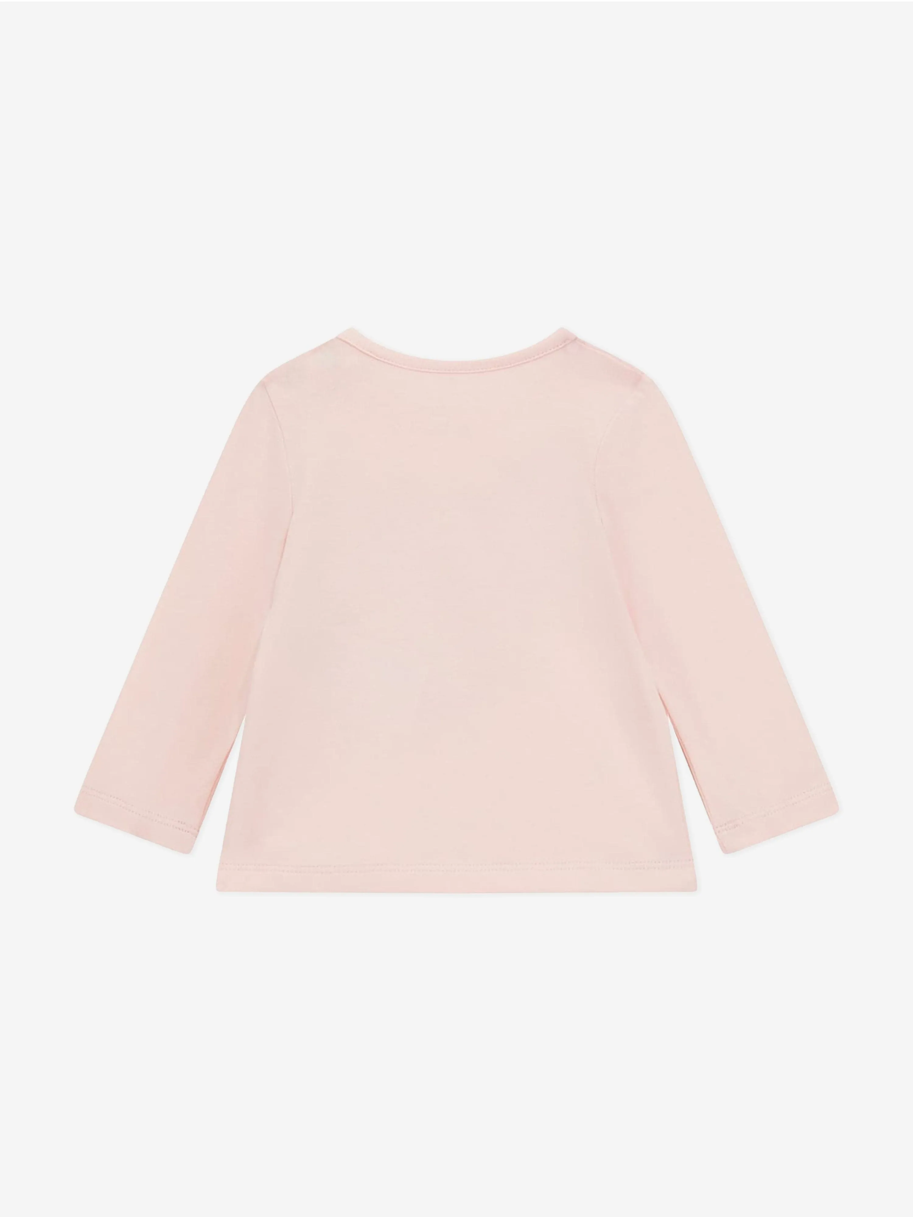 Guess Baby Girls Long Sleeve Logo T-Shirt in Pink