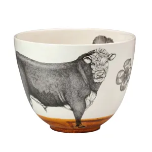 Hereford Bull Amber Medium Bowl