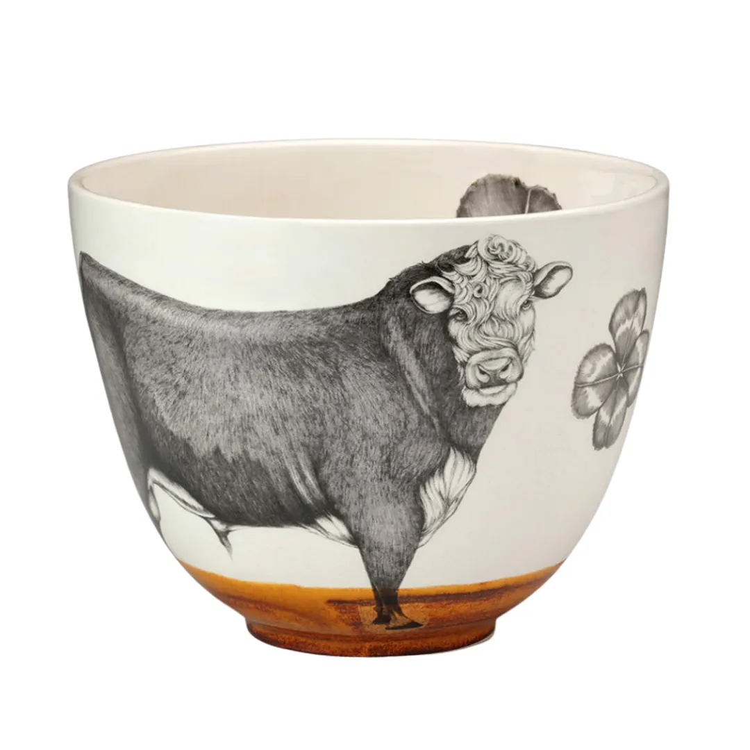 Hereford Bull Amber Medium Bowl