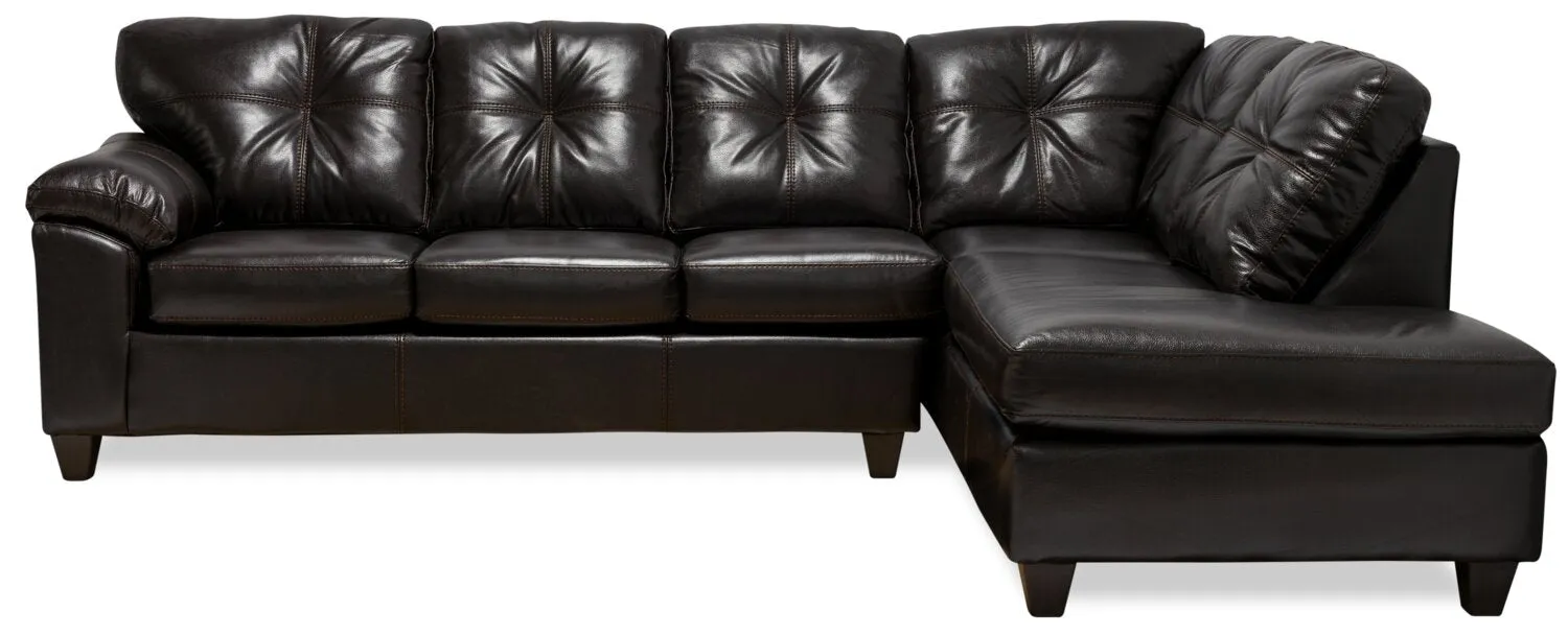 Irene 2-Piece Leath-Aire Right-Facing Sectional - Blackberry