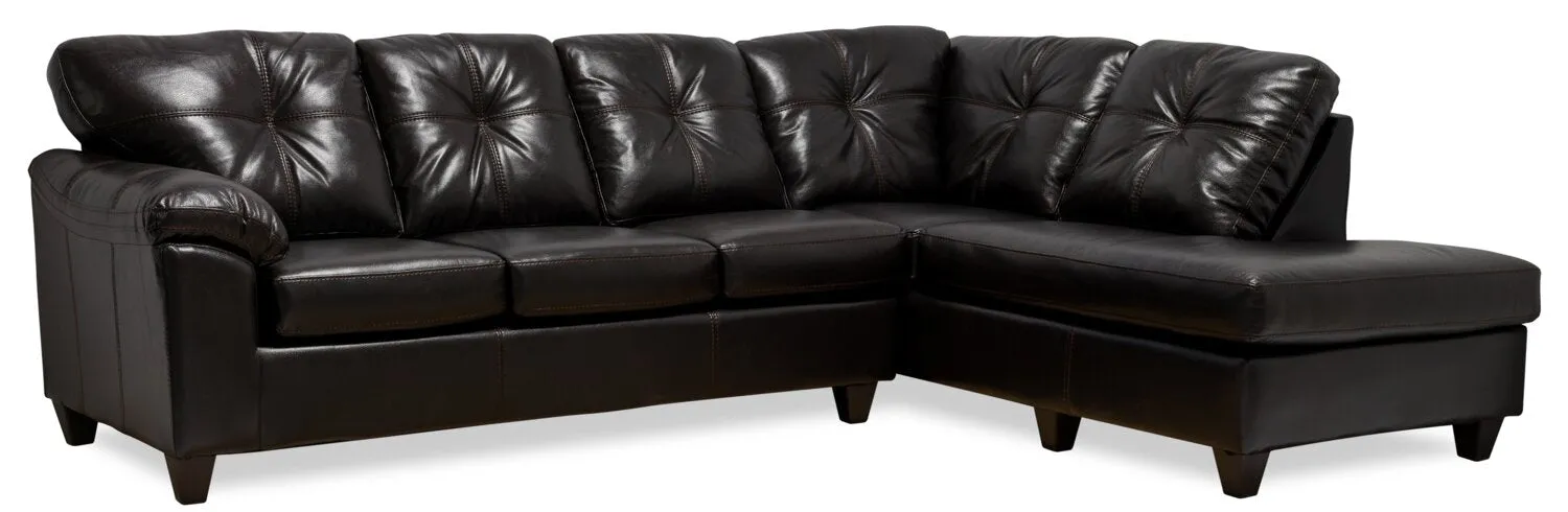 Irene 2-Piece Leath-Aire Right-Facing Sectional - Blackberry