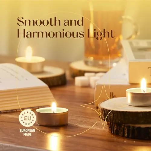 Ivory Scented Tealight Candles - Pack of 30 Scented Tea Light Candles with Long Lasting Aromas - Vanilla Fragranced Ivory Tealight Candles - 4 Hour Burn Time