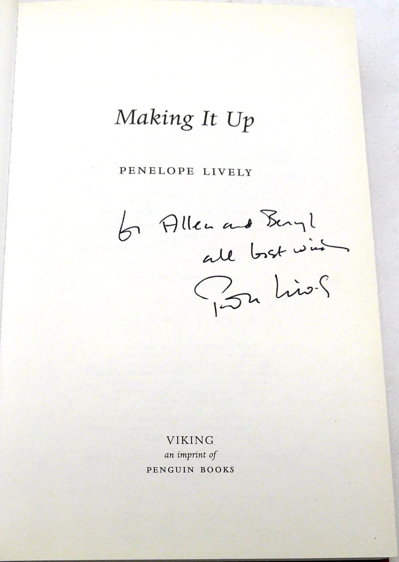 Making It Up by Penelope Lively - Signed