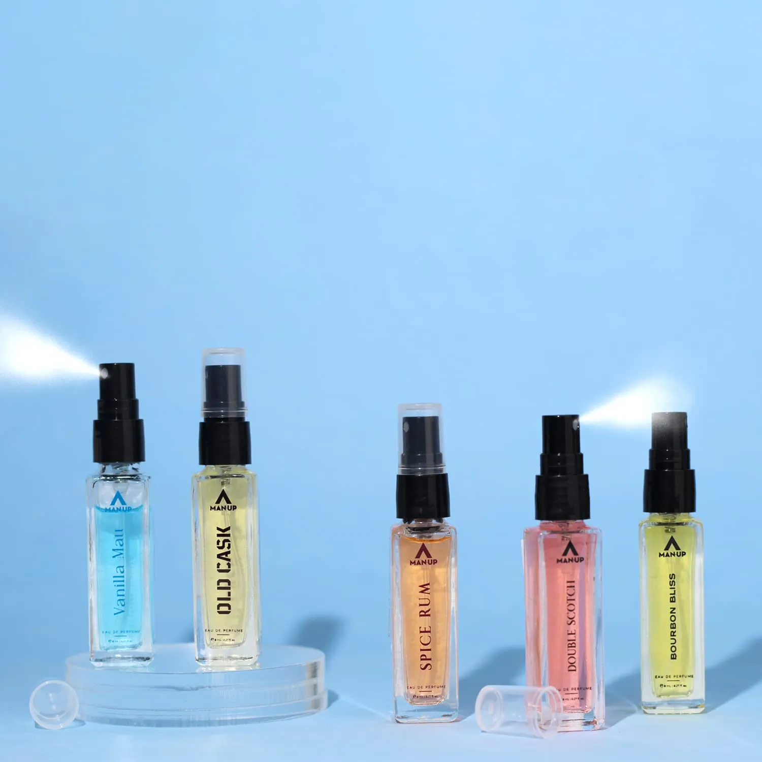 Man-Up Vanilla Malt Perfume For Men | Eau De Perfume | Premium Long Lasting Fresh, Refreshing & Energising Fragrance Perfume | Celebrating Every Special Occasion - 8ml (Pack of 100)