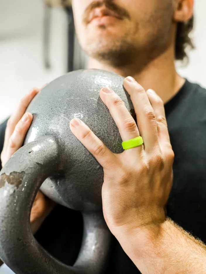 Men's Black Hex Silicone Ring