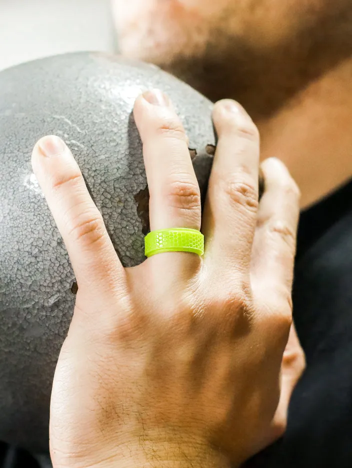 Men's Black Hex Silicone Ring