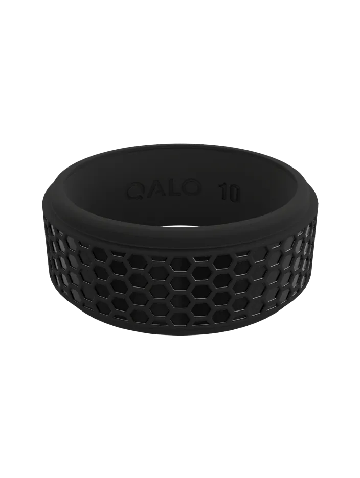 Men's Black Hex Silicone Ring