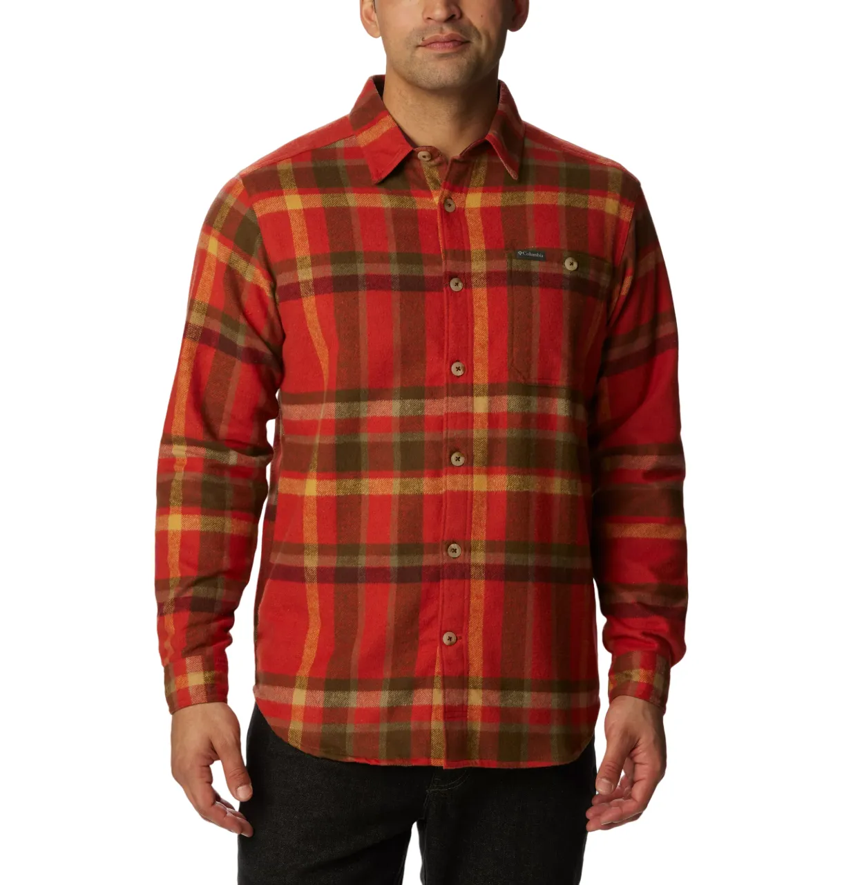Men's Pitchstone Heavyweight Flannel Shirt Warp Red Macro Multi