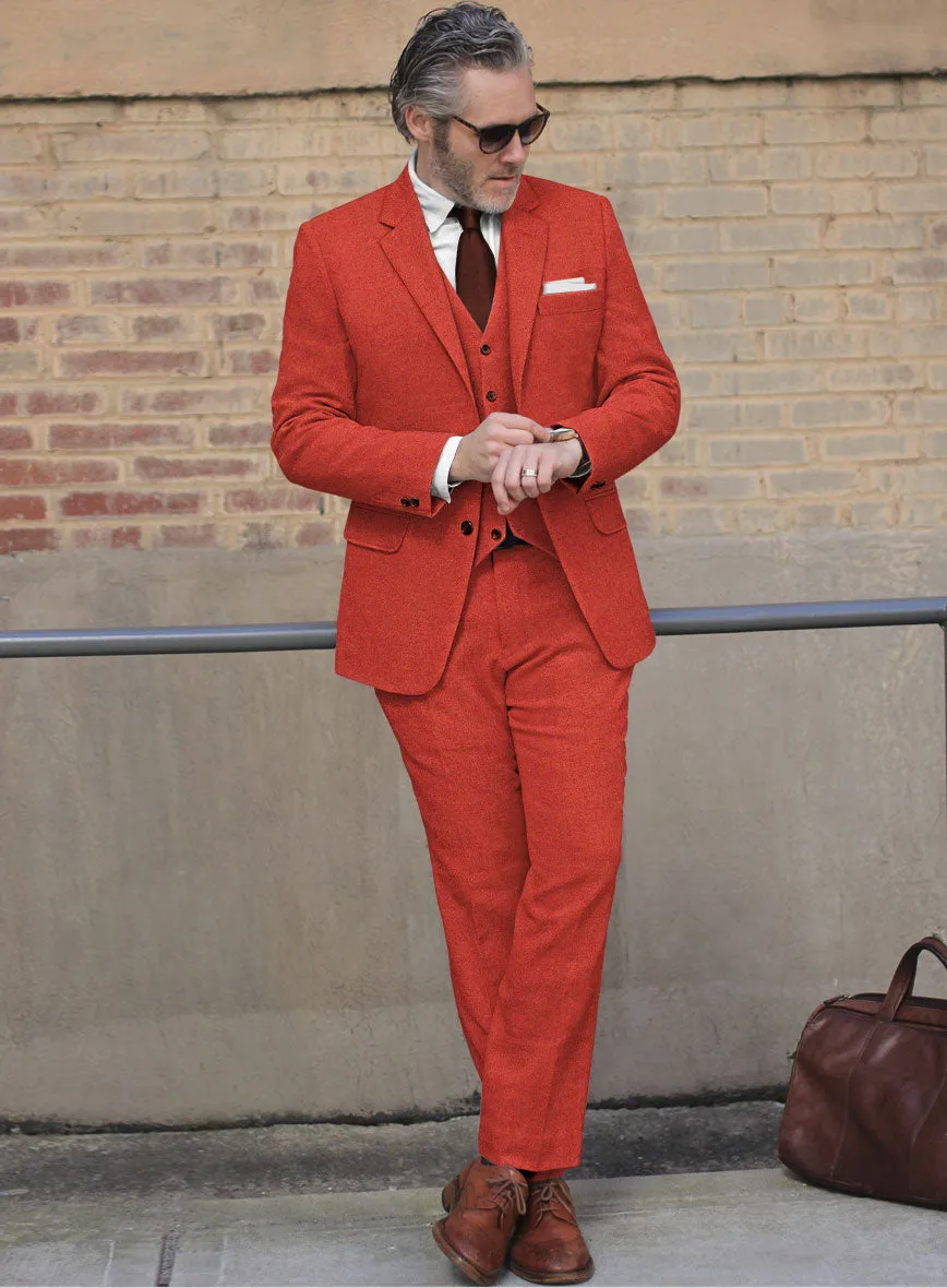 Naples Fiery Orange Tweed Suit