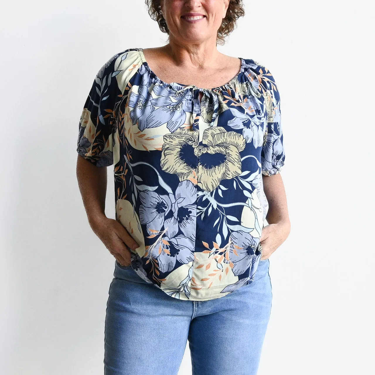 New Season Peasant Blouse - Moon Flower