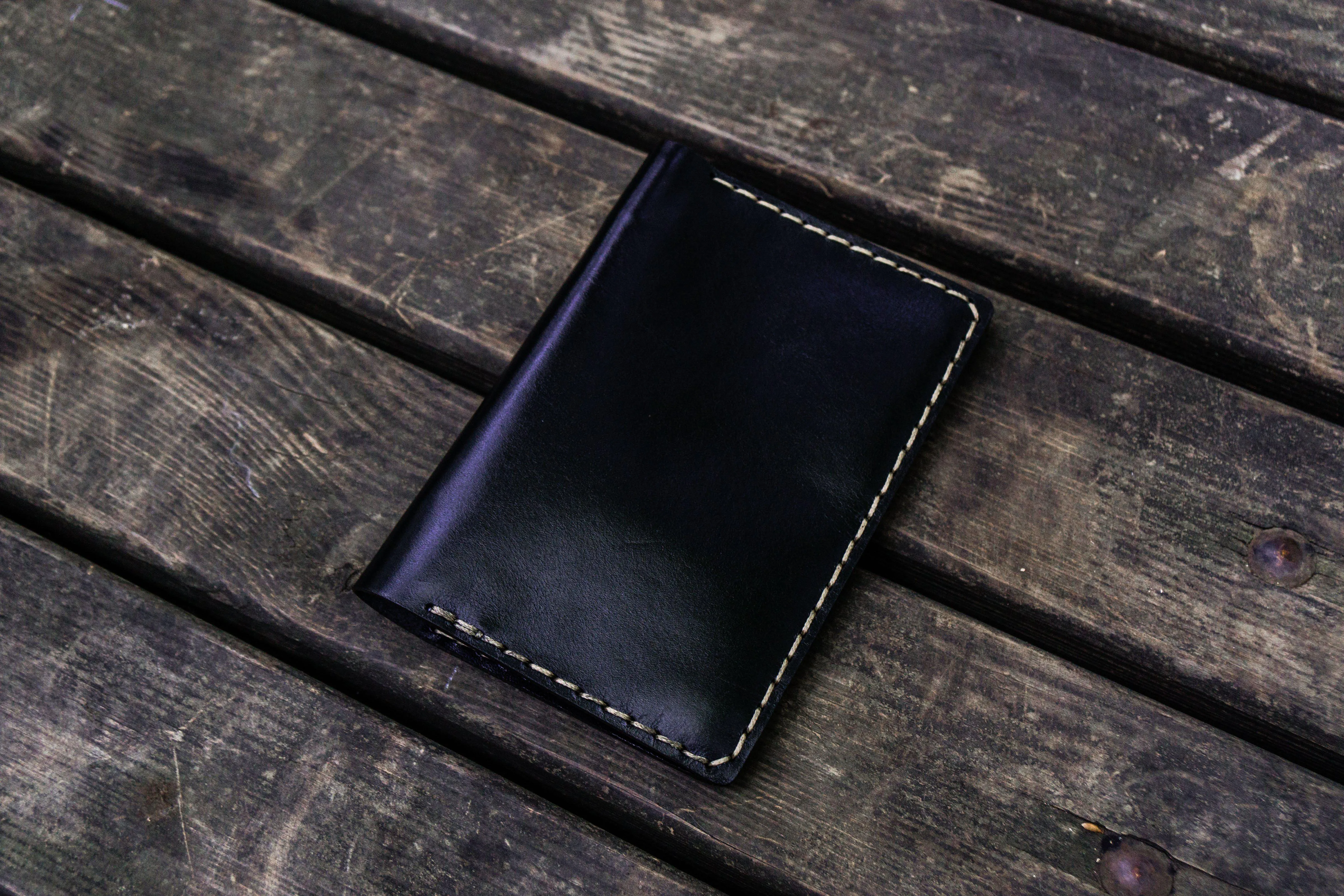 No.33 Personalized Leather Field Notes Cover - Black