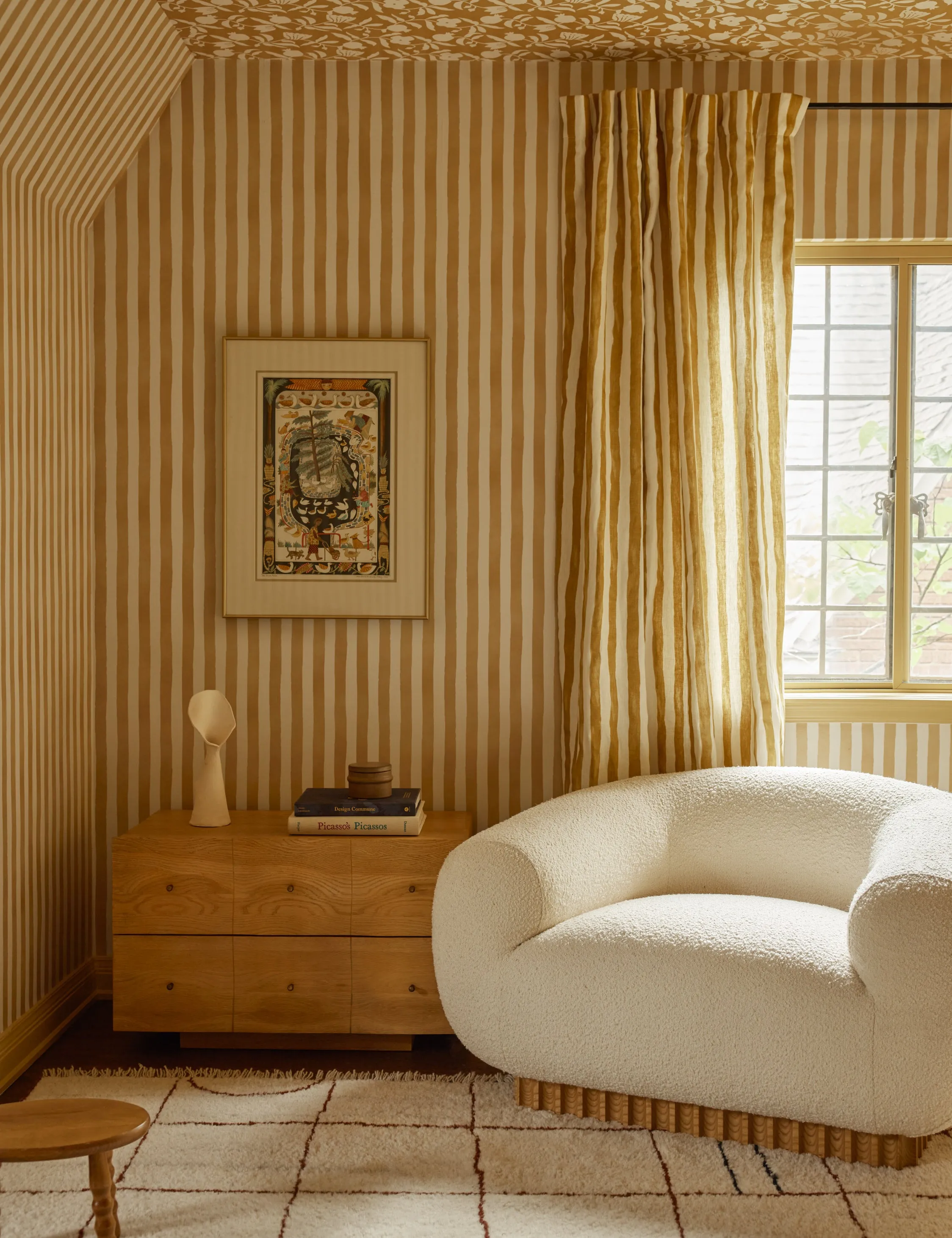 Painterly Stripe Linen Curtain Panel by Sarah Sherman Samuel