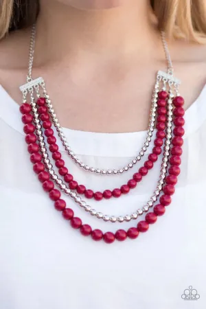 Paparazzi Accessories - A Four-ce To Be Reckoned With #L638 - Red Necklace