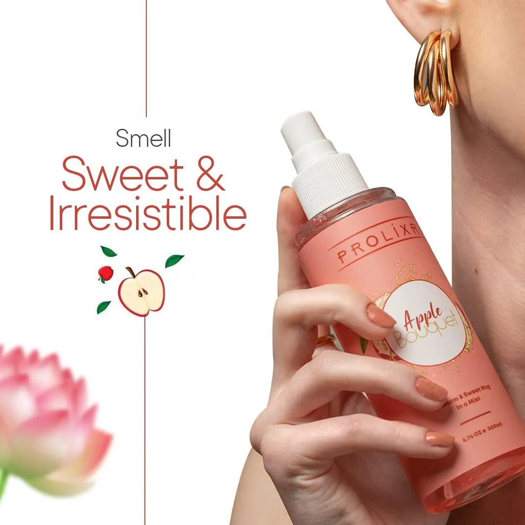 Prolixr Apple Bouquet Body Mist | Body Spray | Long Lasting | Womens Perfume | Fresh Fragrance - Sweet Apple Body Spray - 200 Ml