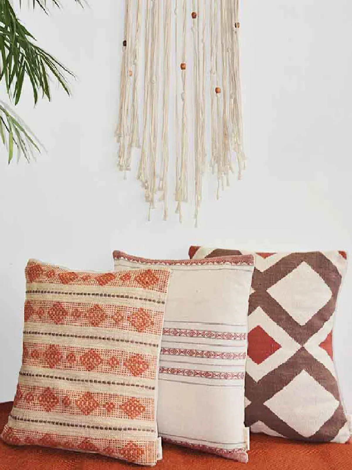 Saanjh Modern & Minimal Cushion Cover Natural And Terra
