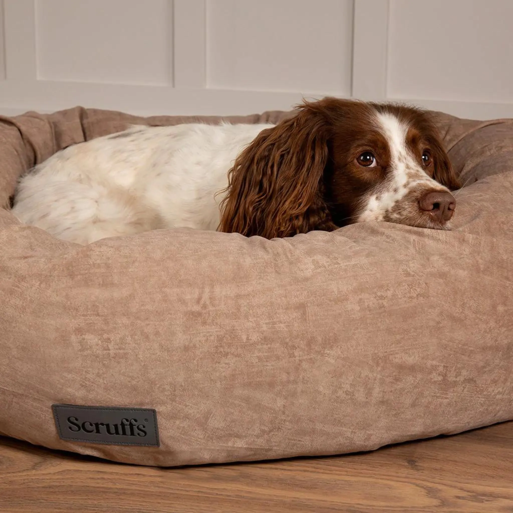 Scruffs Oslo Ring Donut Dog Bed Fully Machine Washable Sand Medium, Large, X Large