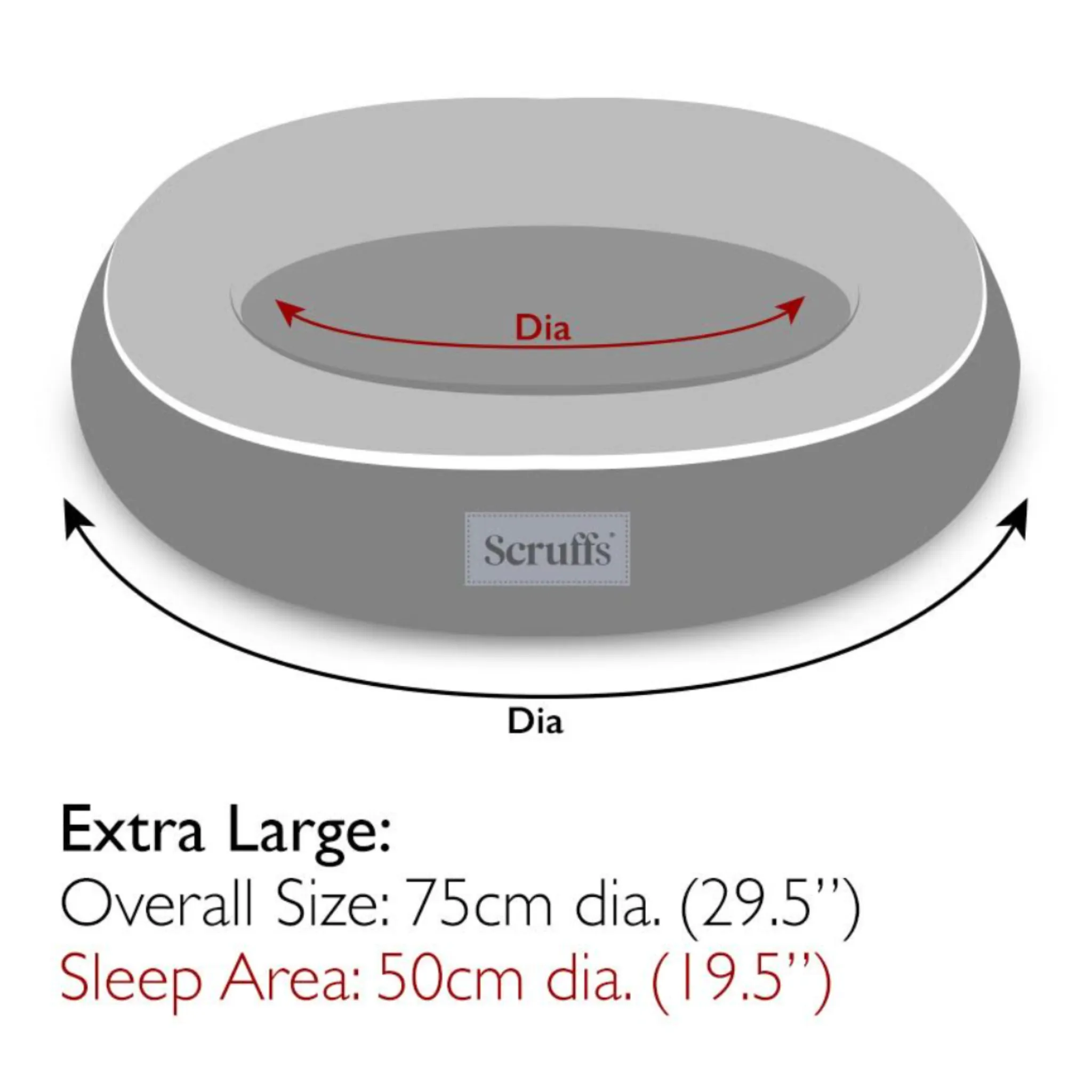 Scruffs Oslo Ring Donut Dog Bed Fully Machine Washable Sand Medium, Large, X Large
