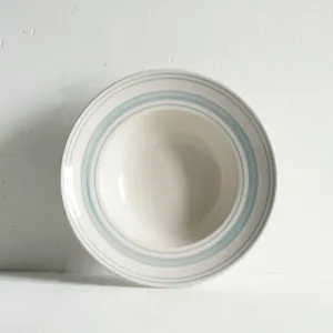 Set of Deep Bowls Duck Egg Linen Stripe- Classical Stoneware