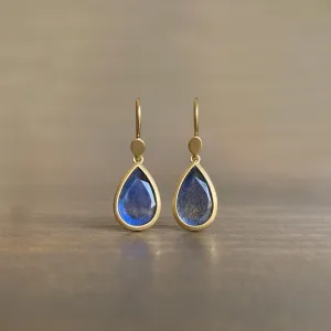 Small Fine Labradorite Drop Earrings