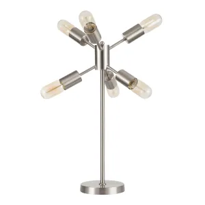 Spark Contemporary Table Lamp in Brushed Stainless Steel by LumiSource