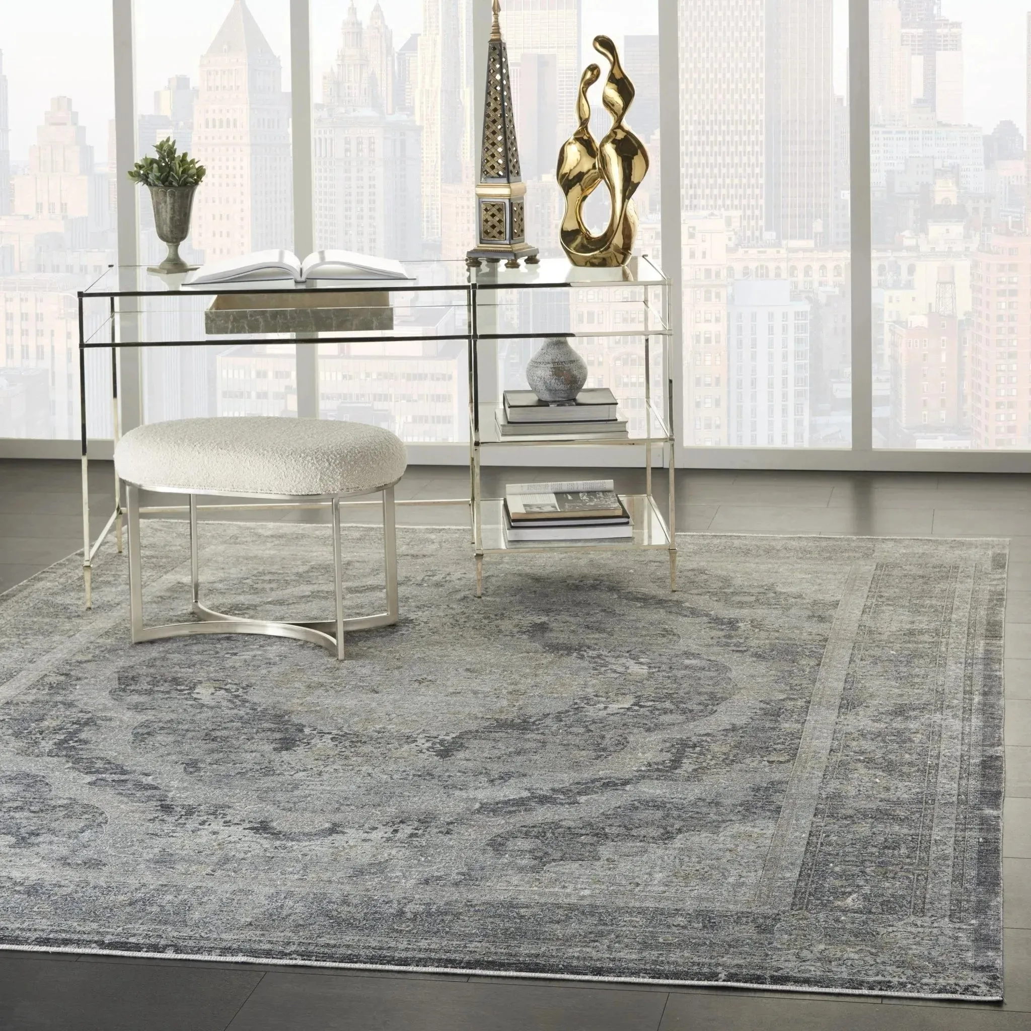 Starry Nights STN05 Charcoal/Cream Rug
