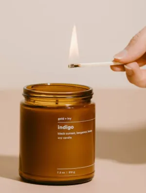 The Gold   Ivy Soy Candle - Indigo