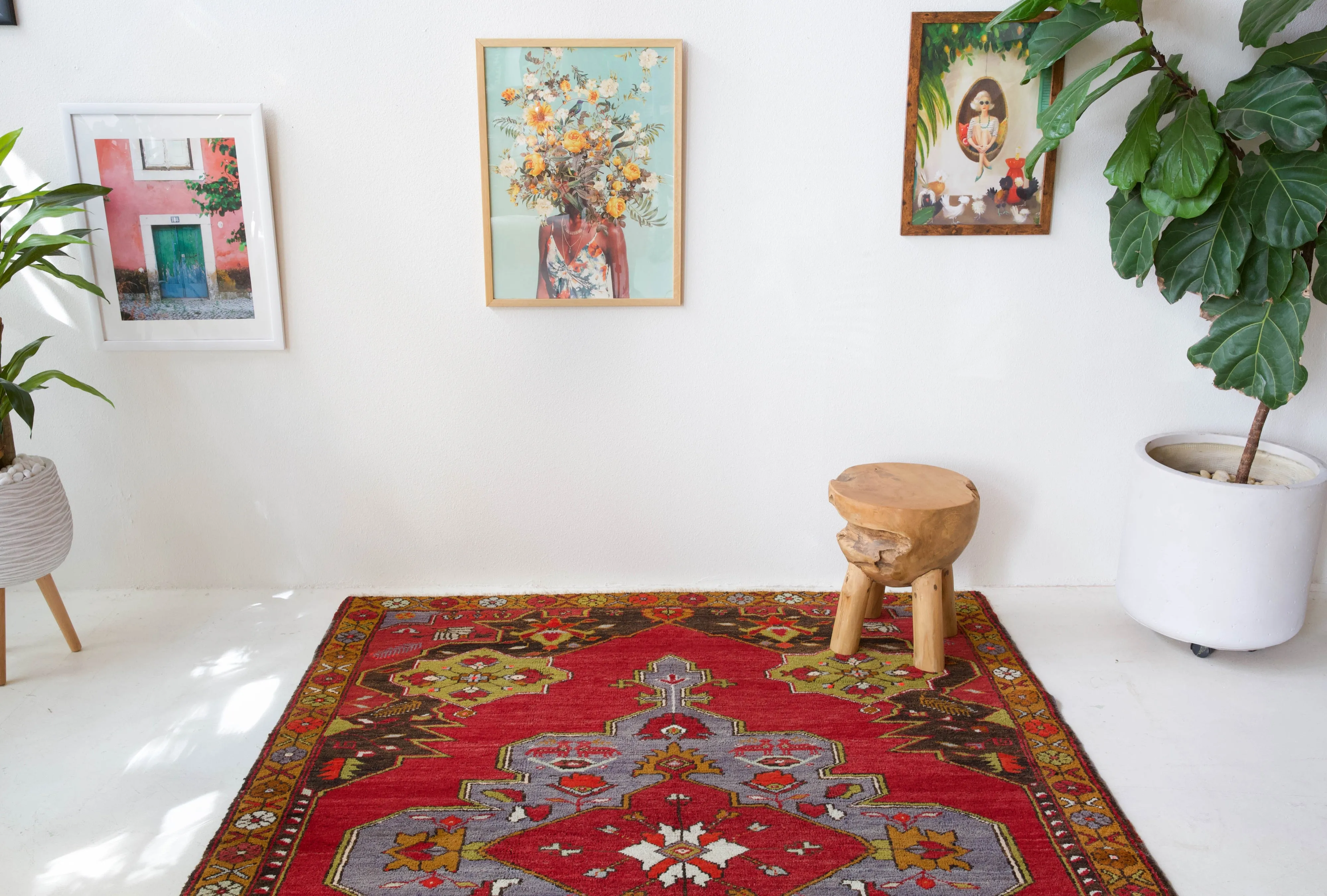 Vintage Konya Karapinar Rug 5'7"x7'9"