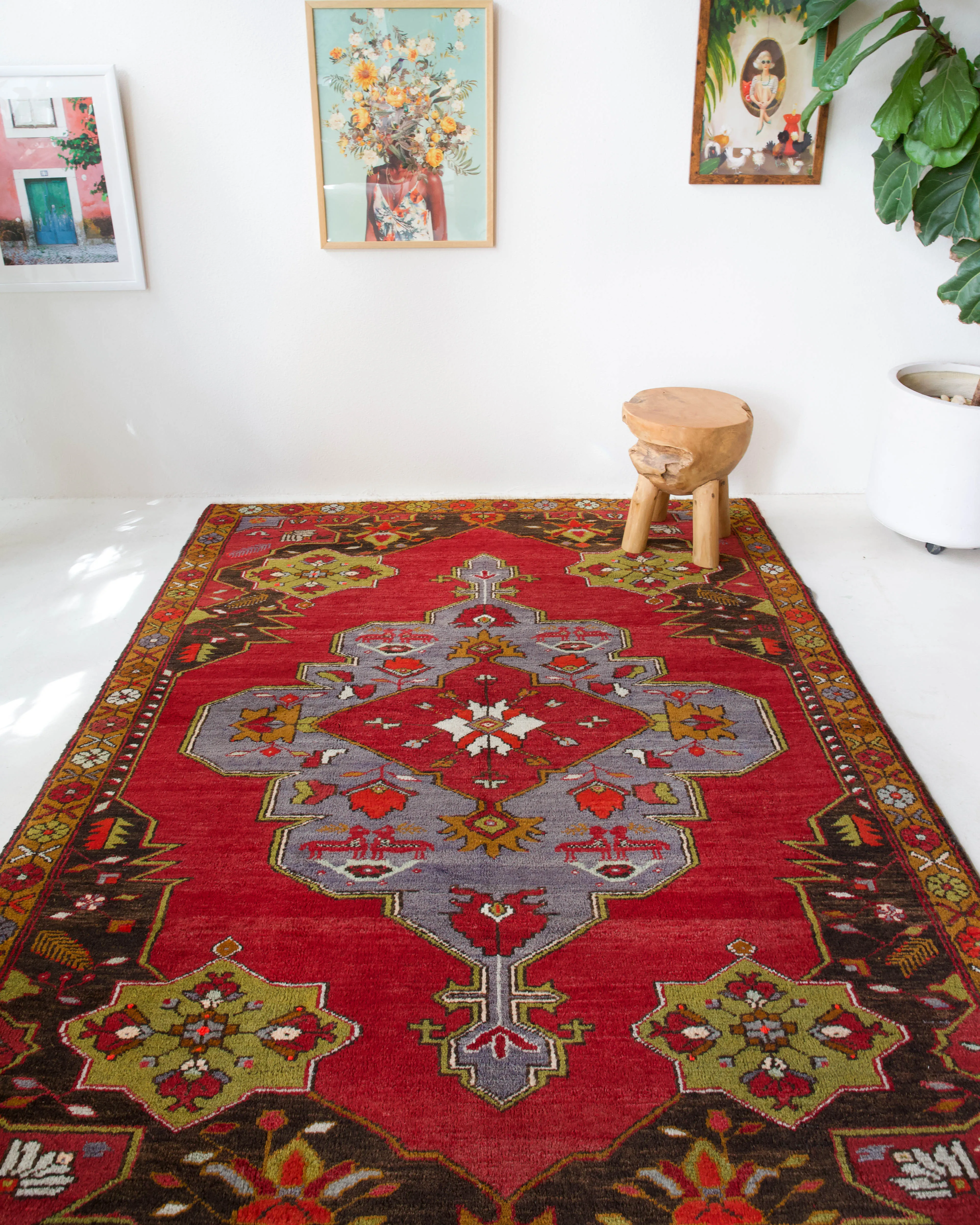 Vintage Konya Karapinar Rug 5'7"x7'9"
