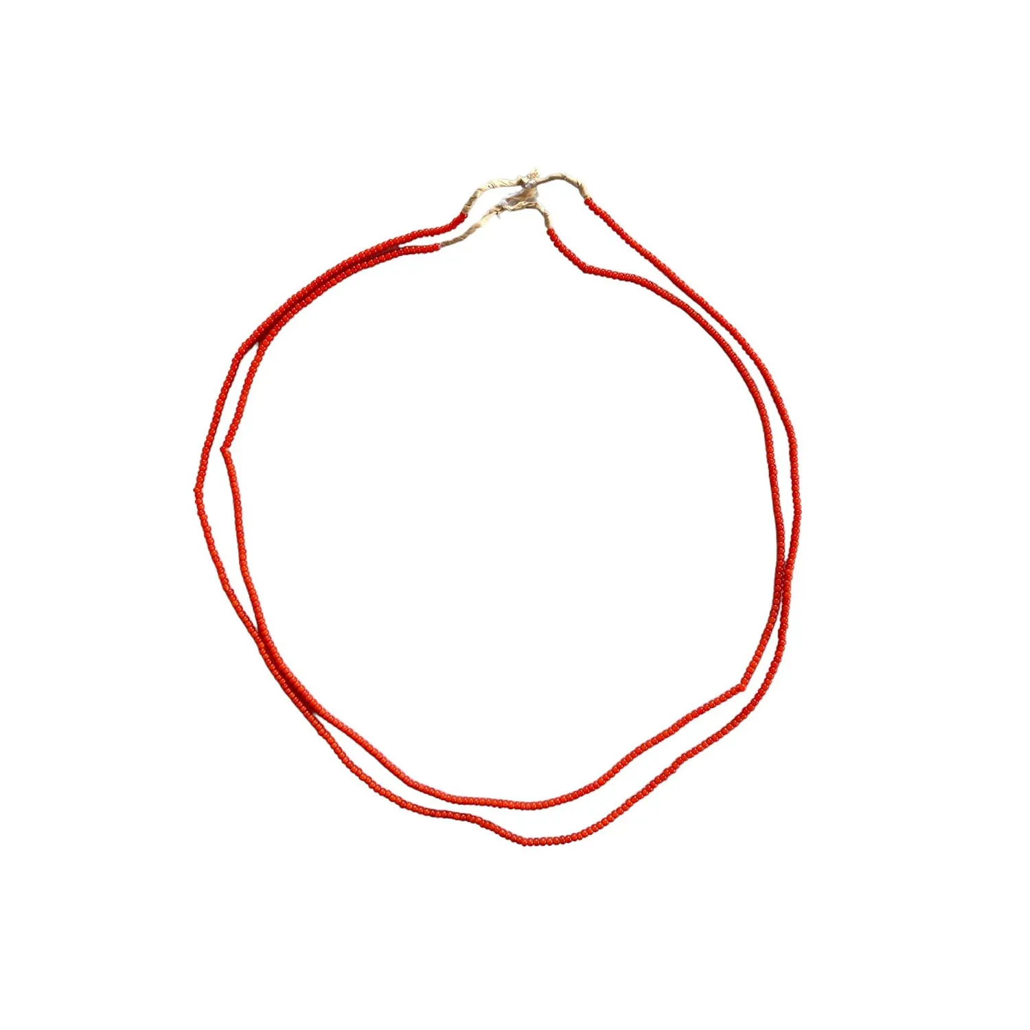 White Heart Glass Bead Orange
