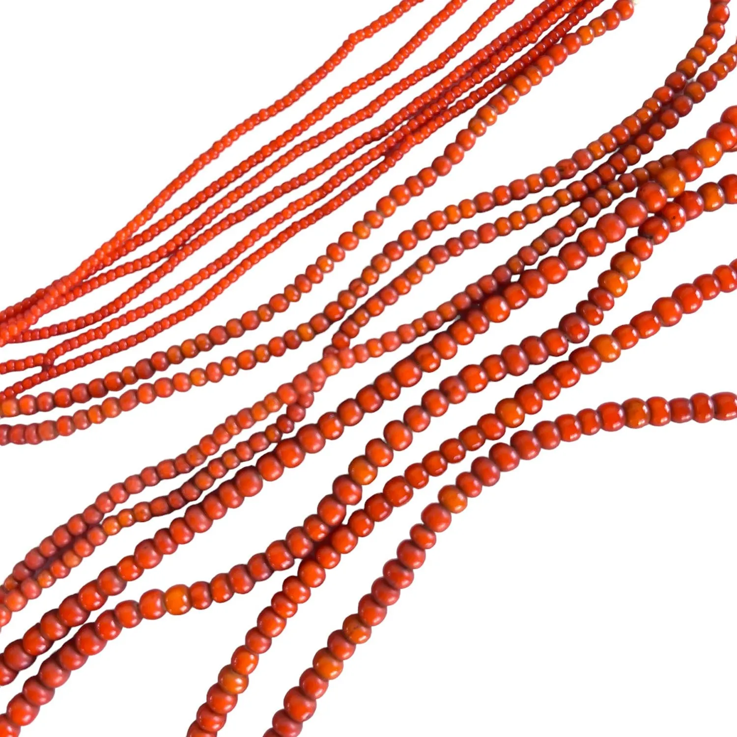 White Heart Glass Bead Orange
