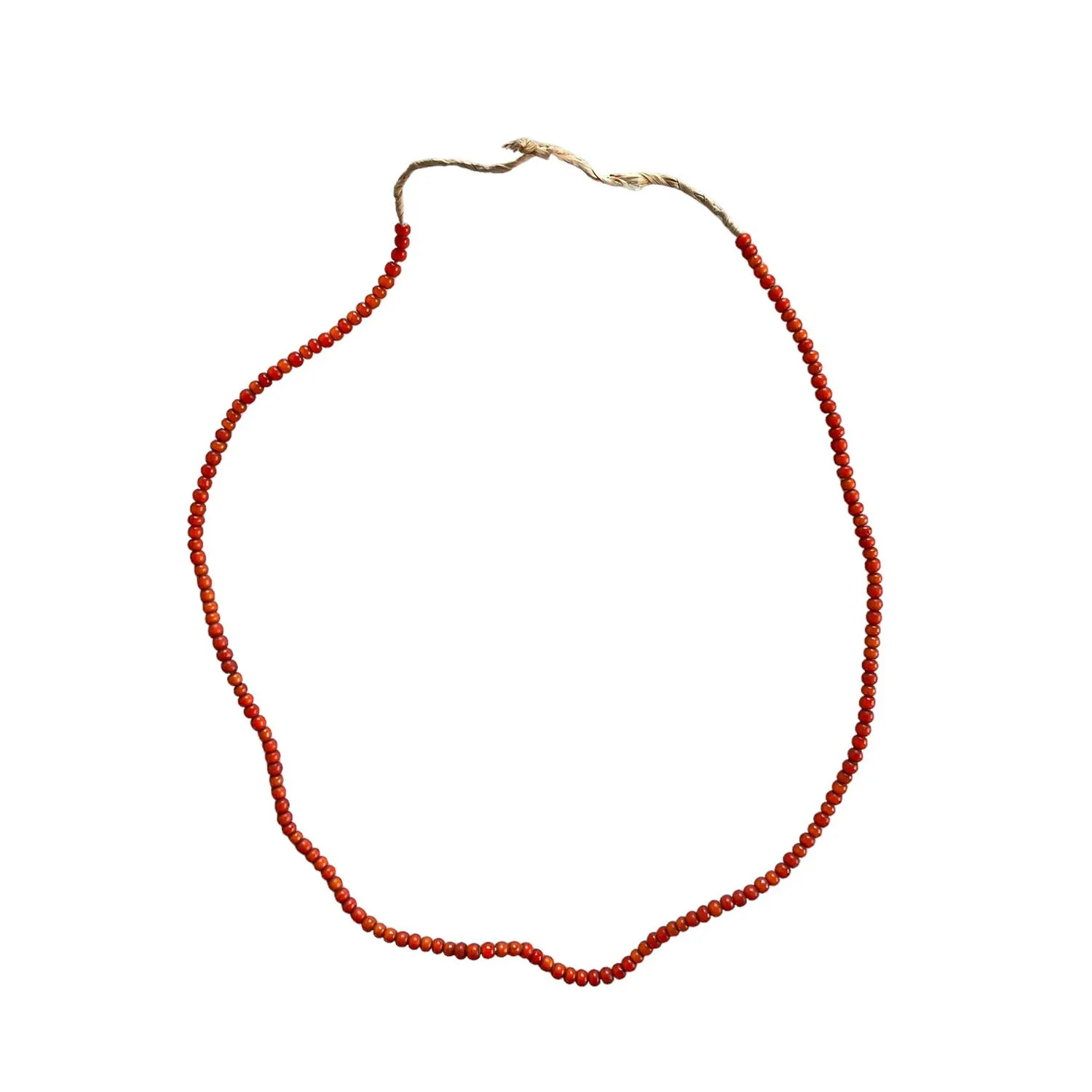 White Heart Glass Bead Orange